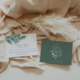 Cartão RSVP Papelaria de Casamento de Natal | Casamento de Fér