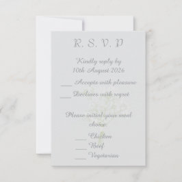 Cartão RSVP Papelaria de Vestido de Noiva e Véu Elegantes