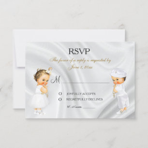 Cartão RSVP para a comunhão de Natal Baptism