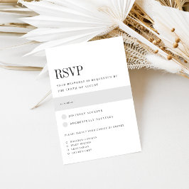 Cartão RSVP Paralelo | Escolha moderna de refeições a preto e 