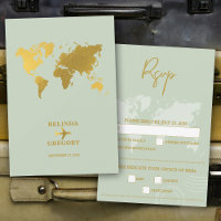 Passaporte Verde-Salvia Dourado para Casamento em 