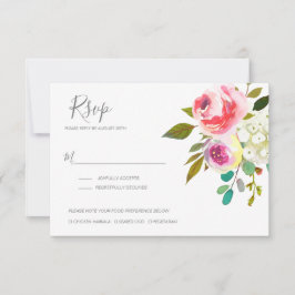 Cartão RSVP Pastel Blooms Fantasy Casamento Floral