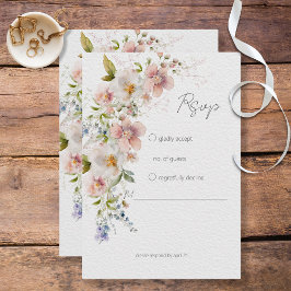 Cartão RSVP Pastel Floral Modern Wedding