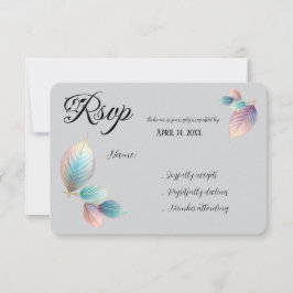 Cartão RSVP Pastel Iridescente Deixa Pastéis Sonhosos Casados