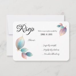 Cartão RSVP Pastel Iridescente Deixa Pastéis Sonhosos Casados