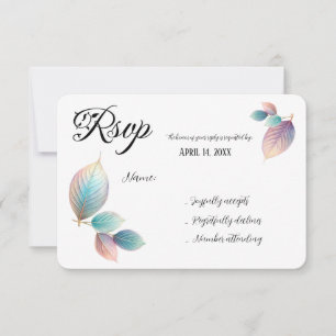 Cartão RSVP Pastel Iridescente Deixa Pastéis Sonhosos Casados