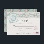 Cartão RSVP Patisserie Paris Green Bat Mitzvah<br><div class="desc">Este lindo café/padaria/padaria francês/patisserie tema Bat Mitzvah RSVP/response/response apresenta uma caixa verde/azul de pistachio e bolos/sobremesas em um suporte de bolo. O verso apresenta um fundo verde de pistácio com padrões florais. Personalize para suas necessidades. Você pode encontrar mais produtos correspondentes na minha loja.</div>