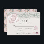 Cartão RSVP Patisserie Paris Pink Bat Mitzvah<br><div class="desc">Este lindo café/padaria/padaria francês/patisserie tema Bat Mitzvah RSVP/response/response apresenta uma caixa rosa e bolos/sobremesas em um suporte de bolo. O verso apresenta um fundo de rosa claro com padrões florais. Personalize para suas necessidades. Você pode encontrar mais produtos correspondentes na minha loja.</div>