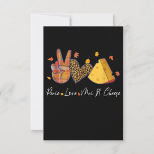 Cartão RSVP Peace Love Mac N Cheese Halloween Ação de Graças