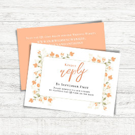 Cartão RSVP Peach Elegante Reply Personalizada