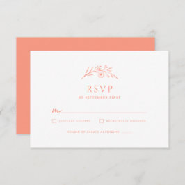 Cartão RSVP Peach Monograma Wedding