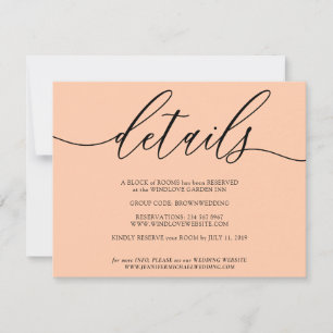 Cartão RSVP Peach Orange Simple Modern Add Own Photo Details