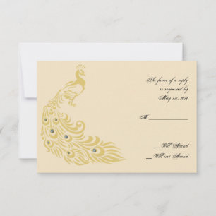 Cartão RSVP Peacock Elegance Art Deco Flair Response Card