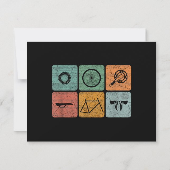 Cartão RSVP Peças De Bicicleta De Bicicleta De Bicicleta De Bi (Frente)