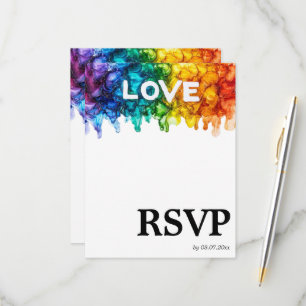 Cartão RSVP Pedido 🌈 de música LGBTQ Pintado com o casamento 