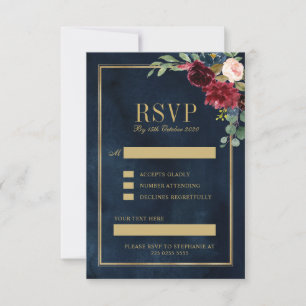 Cartão RSVP pedido personalizado