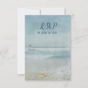 Cartão RSVP peixe-estrela do oceano com rede