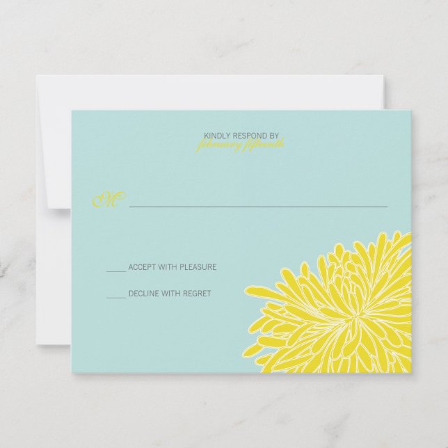 Cartão RSVP Pequim Chrysanthemum Wedding Response (Frente)
