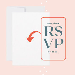 Cartão RSVP Personalizar Adicionar Nome Foto ou Obra de Arte
