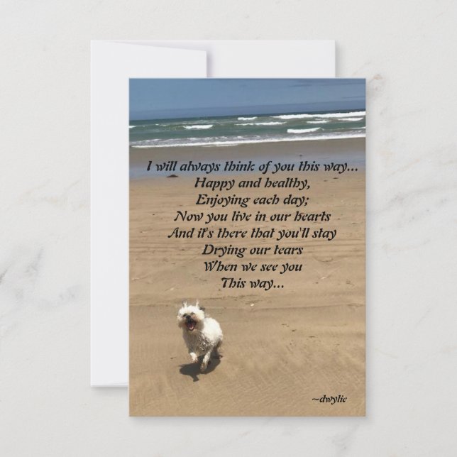 Cartão RSVP Pet Tribute - I will always think of you this way (Frente)