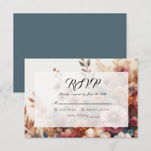Cartão RSVP Pétalas Colhidas e Céus Pintados
