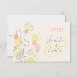Cartão RSVP Pétalas de flores modernas gráficas Casamento form