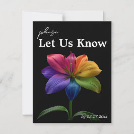 Cartão RSVP 🌈 Pétalas e Orgulho: Edição de DJ