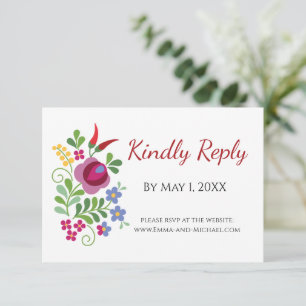 Cartão RSVP Pimentos vermelhos Design húngaros