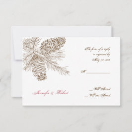 Cartão RSVP Pine Cone Nature Wedding Response Card