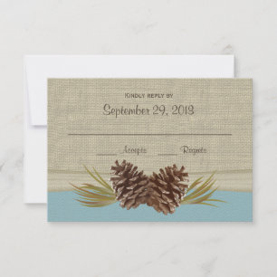 Cartão RSVP Pine cones Blue Response Card