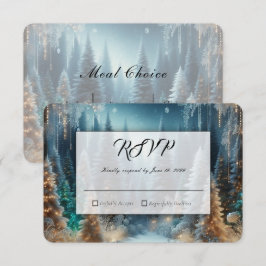Cartão RSVP Pinheiros Geados no Brilho do Inverno Casamento