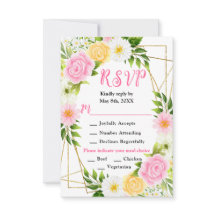 Pink and Yellow Flowers with Foliage Wedding