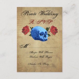 Cartão RSVP Pirate Wedding R.S.V.P.