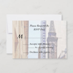 Cartão RSVP Pittsburgh PA Smithfield Ruas Perto da Igreja Smit