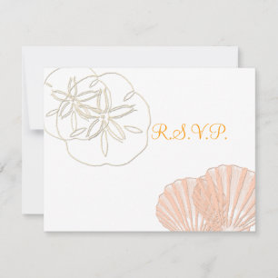 Cartão RSVP PixDezines 11x14 cm rsvp, estrela-do-mar para 13x1