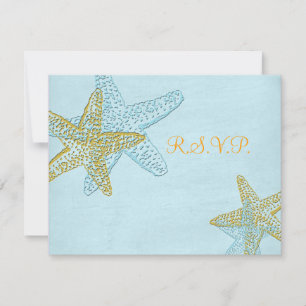 Cartão RSVP PixDezines 4,25"x5,5" rsvp, starfish para 5x7