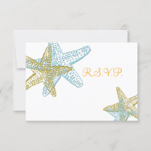 Cartão RSVP PixDezines 4,25"x5,5" rsvp, starfish para 5x7
