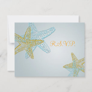 Cartão RSVP PixDezines 4,25"x5,5" rsvp, starfish para 5x7