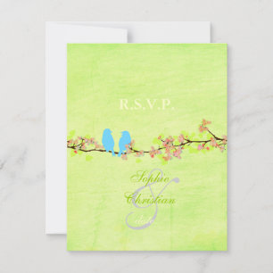 Cartão RSVP PixDezines AMA AVES/DIY COR DE FUNDO
