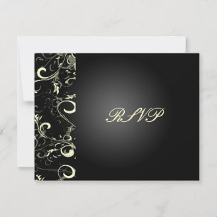 Cartão RSVP PixDezines espirls de baunilha/cor de fundo suja