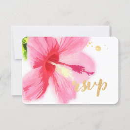 Cartão RSVP PixDezines hibiscus/floral/rsvp