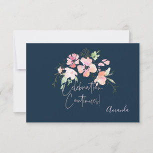 Cartão RSVP PixDezines Recepção Flores Aquarela Mitzvah ✡