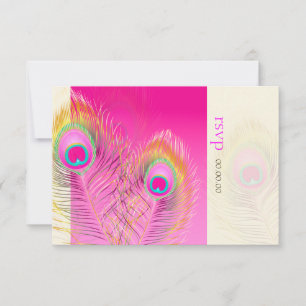 Cartão RSVP Pizzazz Peacock Feather
