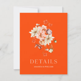 Cartão RSVP Placa de Gabinete de Detalhes Florais Elegante