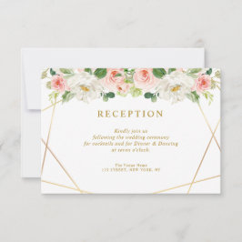 Cartão RSVP placa de recepção de casamento floral com pincel r