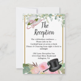 Cartão RSVP Placa de Recepção de casamento Românica Romântica