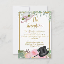 Cartão RSVP Placa de Recepção de casamento Românica Romântica
