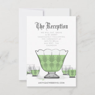 Cartão RSVP Placa de receptáculo Crystal Punch Bowl Reception
