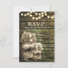 Cartão RSVP Placa Rustic Mason Jar R.S.V.P.