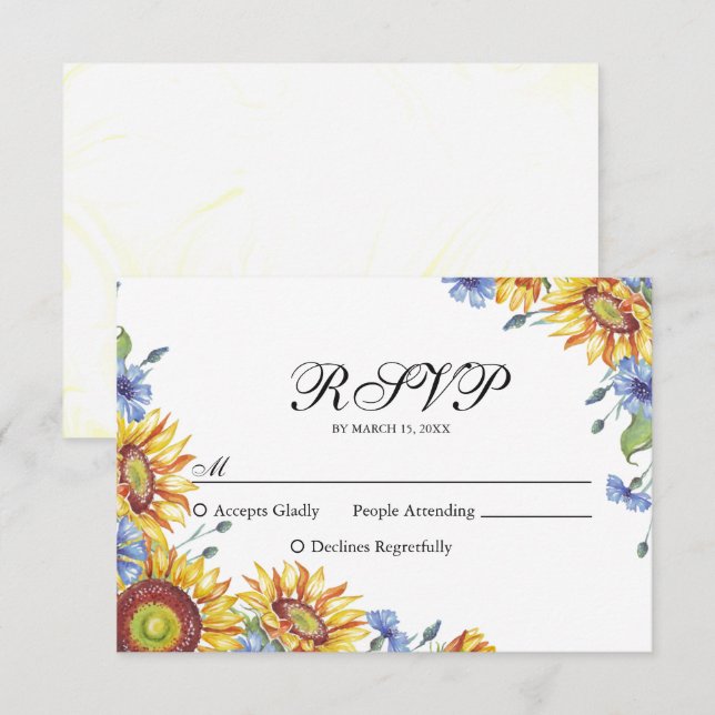 Cartão RSVP Placa Watercolor vRSVP Ucrânia (Frente/Verso)